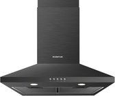 Inventum AKP6000ZWA wandschouw afzuigkap 60 cm - Afzuigcapaciteit 435 m3/h - Geschikt voor grote keuken - 3 standen - Ledspots - Luchtafvoer en recirculatie - Zwart
