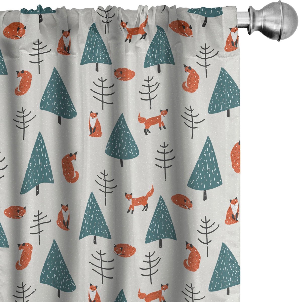 ABAKUHAUS Fuchs – Gordijnset 2x75x245 cm – microvezel – halfdonker – teal/zwart