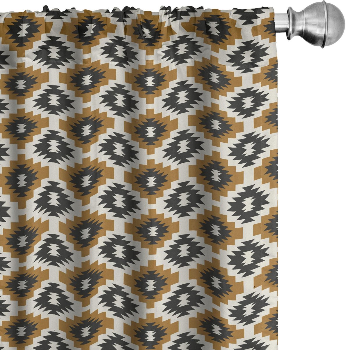 ABAKUHAUS Etnische Gordijnen – Azteekse – 2x75x225 cm – Donkergrijs Gember Dunkelgrau Ginger