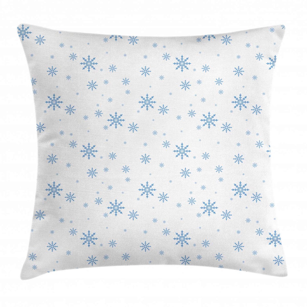 ABAKUHAUS Winterkussenhoes – 50x50 cm – Wit-Blauw – bedrukt aan beide zijden