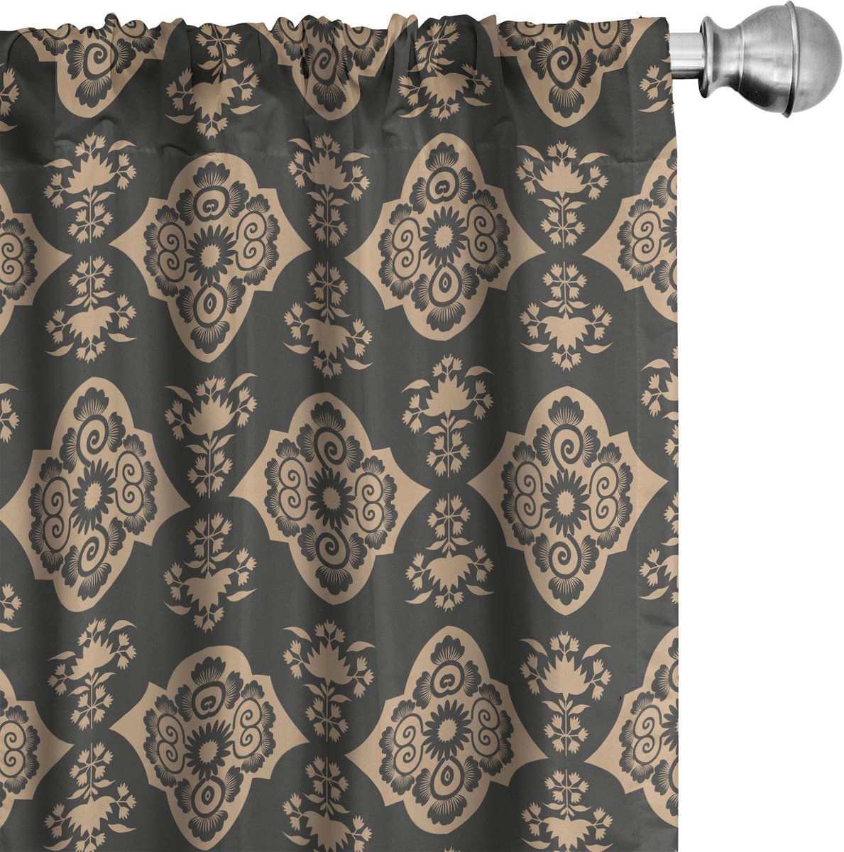 ABAKUHAUS Gordijnen – 2x75x225 cm – Microvezel – Donker Sepia Tan Dunkle Sepia Tan
