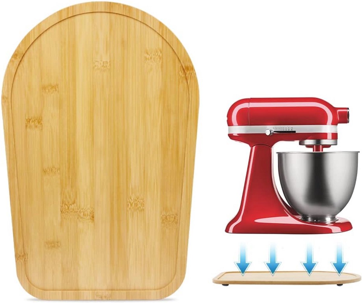 Bamboe Glijplank voor Keukenmachines 4.5-5 Qt - Verschuifbare Onderlegger voor Mixers