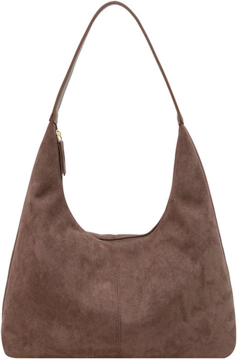 Trendy Suede Tote Bag voor Vrouwen - Ideale Schoudertas voor Werk en Vrije Tijd