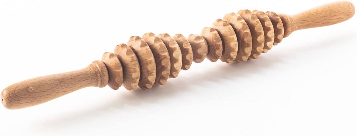 Anti-Cellulite Massage Roller met Houten Handvat - 40 cm