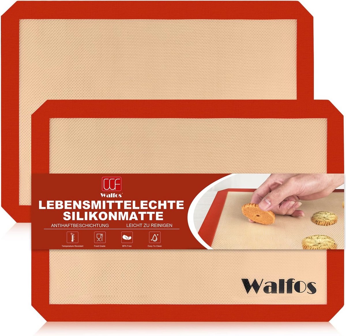 Grote Siliconen Bakmat van 50 x 40 cm - Set van 2 - Antiaanbaklaag en Herbruikbaar - Hittebestendig en Vaatwasmachinebestendig