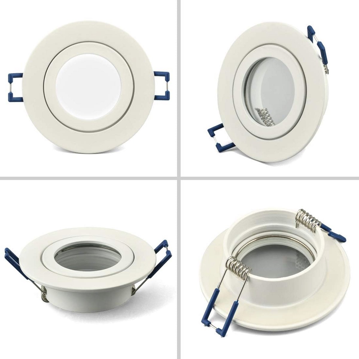 Set van 6 Plafondinbouwframes GU10 met Waterdichte Pad en Glazen Spiegel - IP44