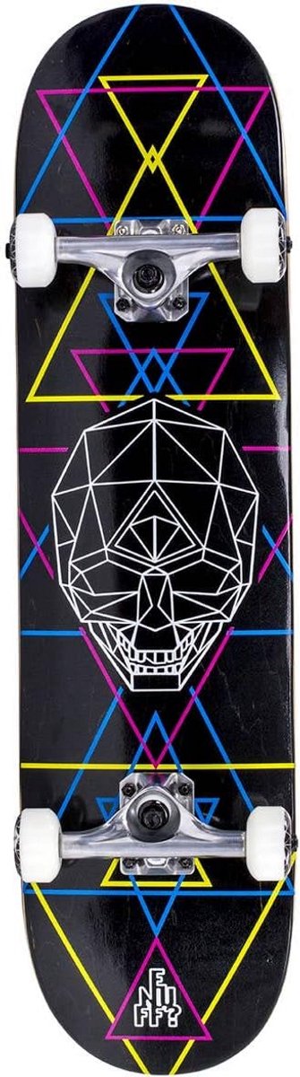 Complete Skateboard voor Volwassenen Duurzaam Deck met Geo Skull Design