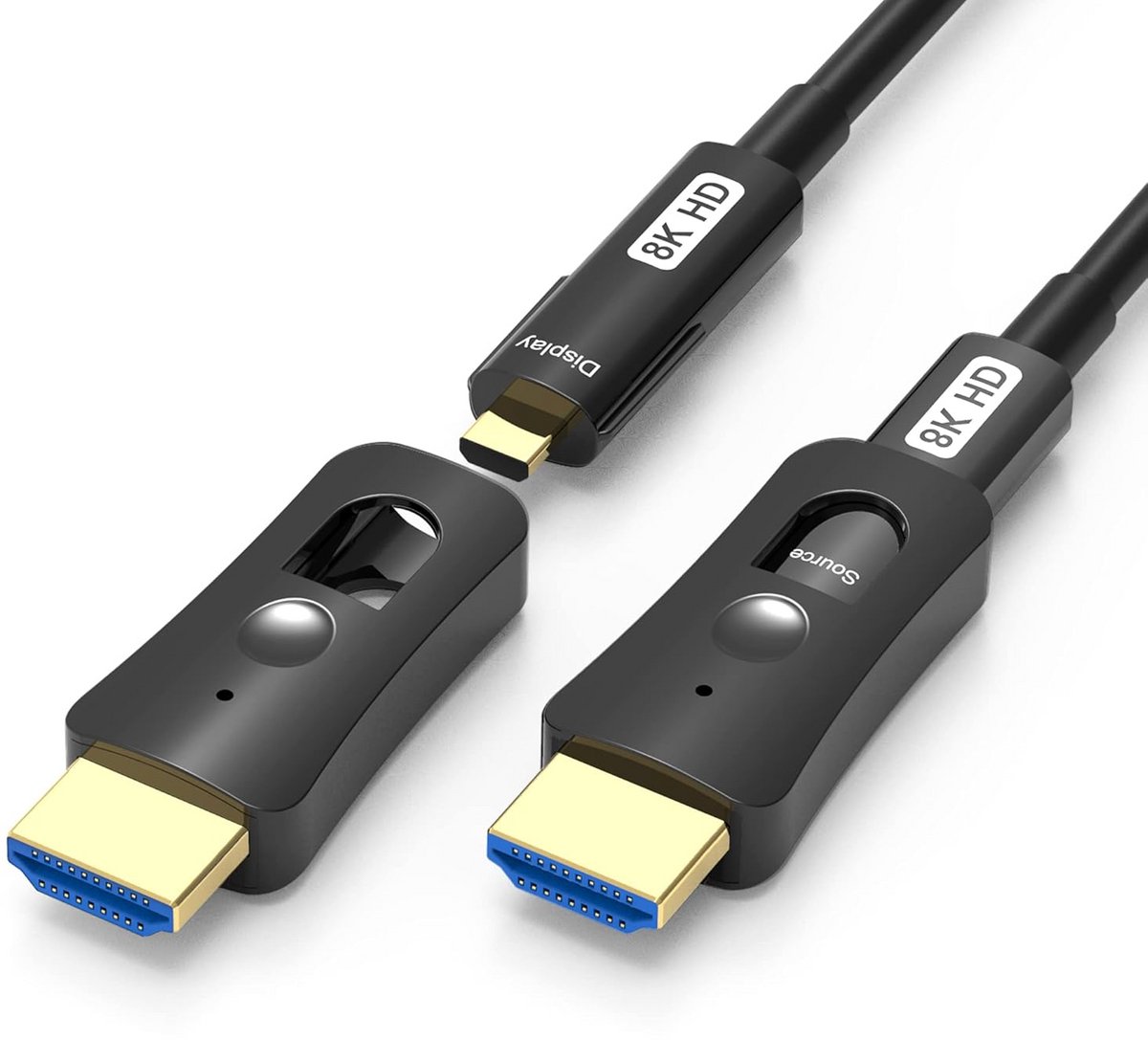 HDMI 2.1 Optische Glasvezelkabel - 8K@60Hz & 4K@120Hz - 48Gbps, Dolby Vision, HDR, HDCP 2.3 Ondersteuning - 15 Meter