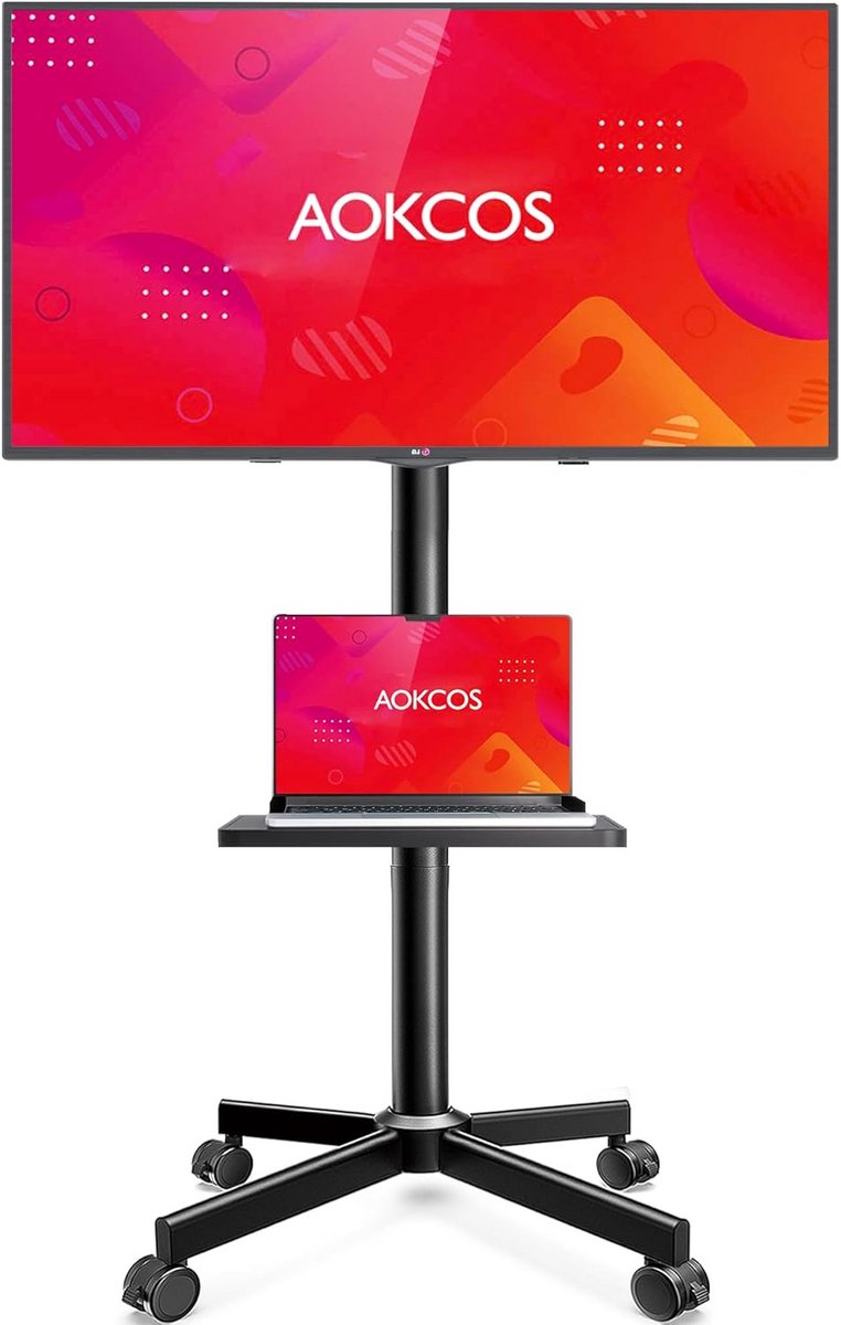 Mobiele TV-standaard 32-65 inch - hoogteverstelbaar, draaibaar, max. 40 kg, VESA 100-400mm