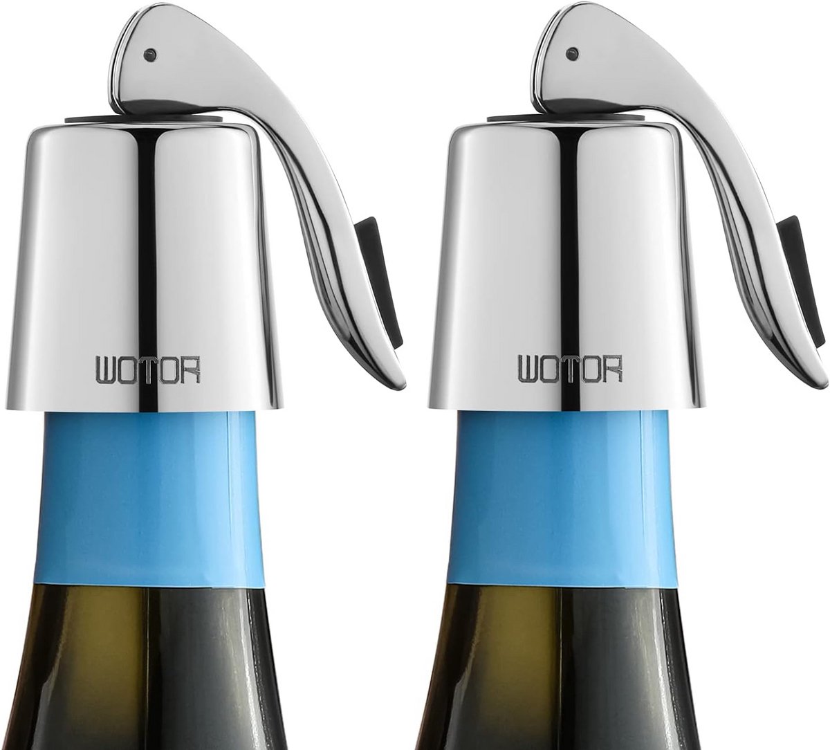 Lekvrije Wijnstopper van Roestvrij Staal voor Rode en Witte Wijn (2 Stuks)