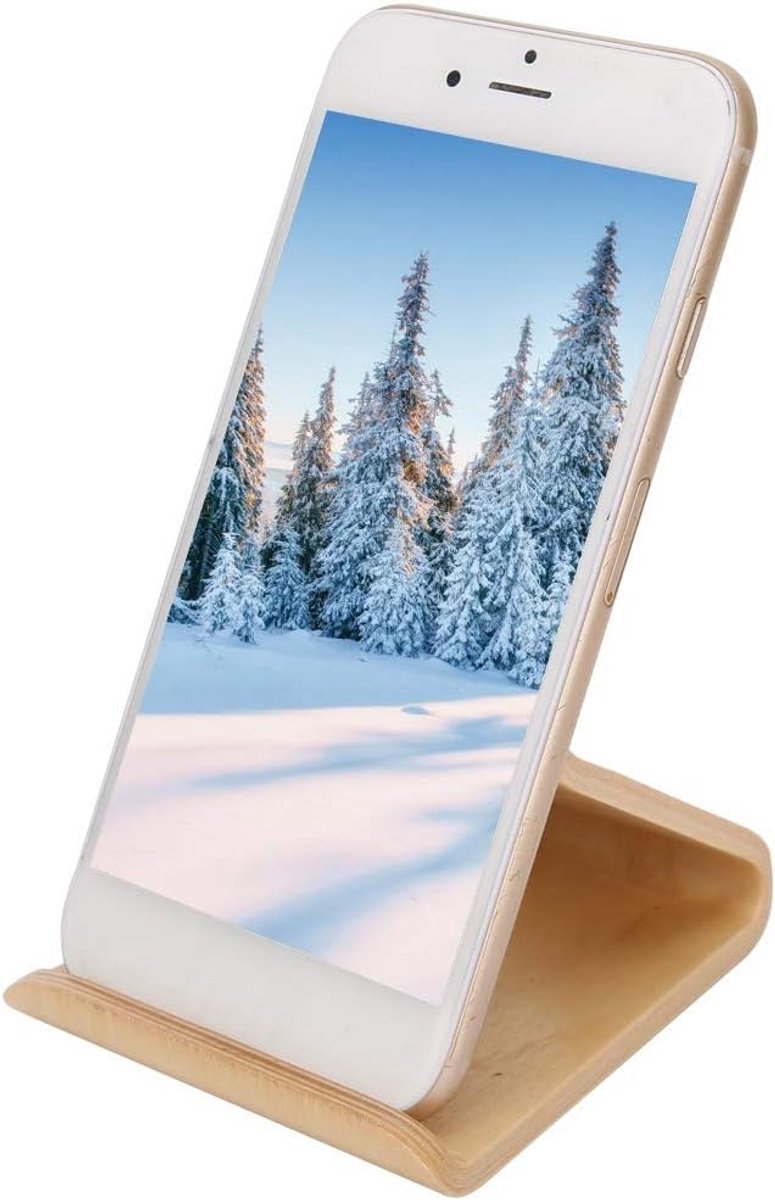 Houten Tablet en Telefoon Standaard voor Desktop Gebruik
