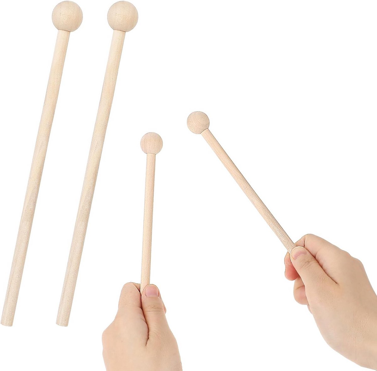 2 stuks Houten Mallets voor Xylofoon, Marimba, Klankstaven en Percussie