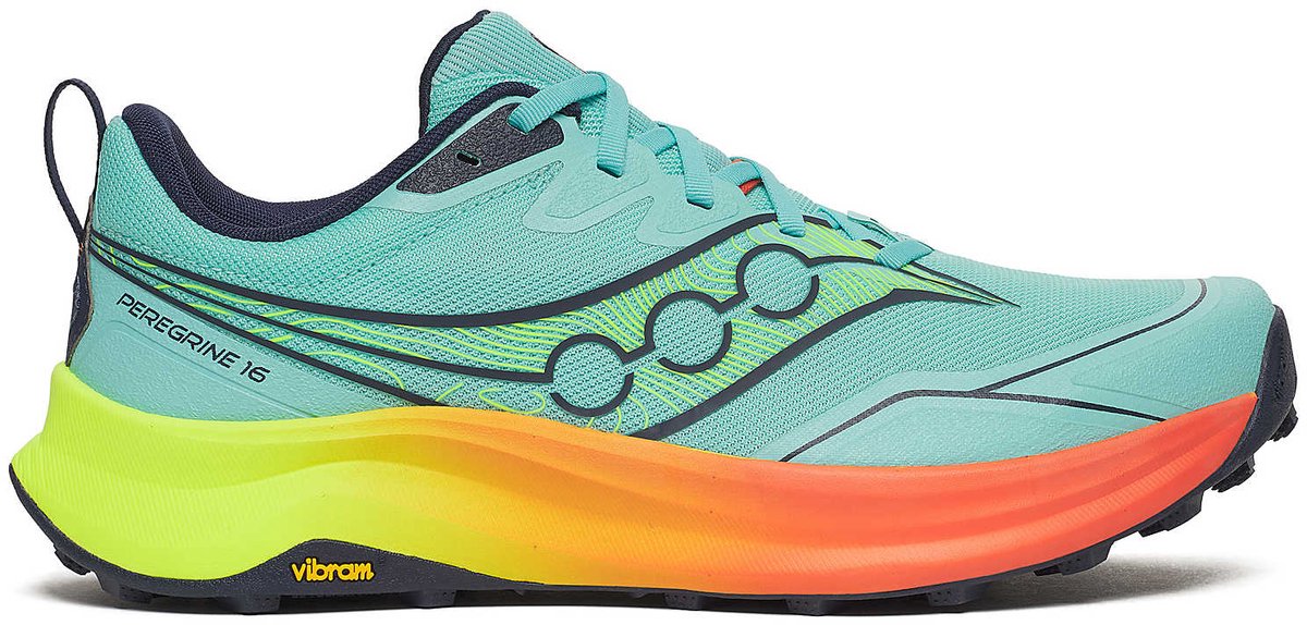 Saucony Peregrine 16 Trailschoenen Heren Splash Citron Clair 43 Oranje