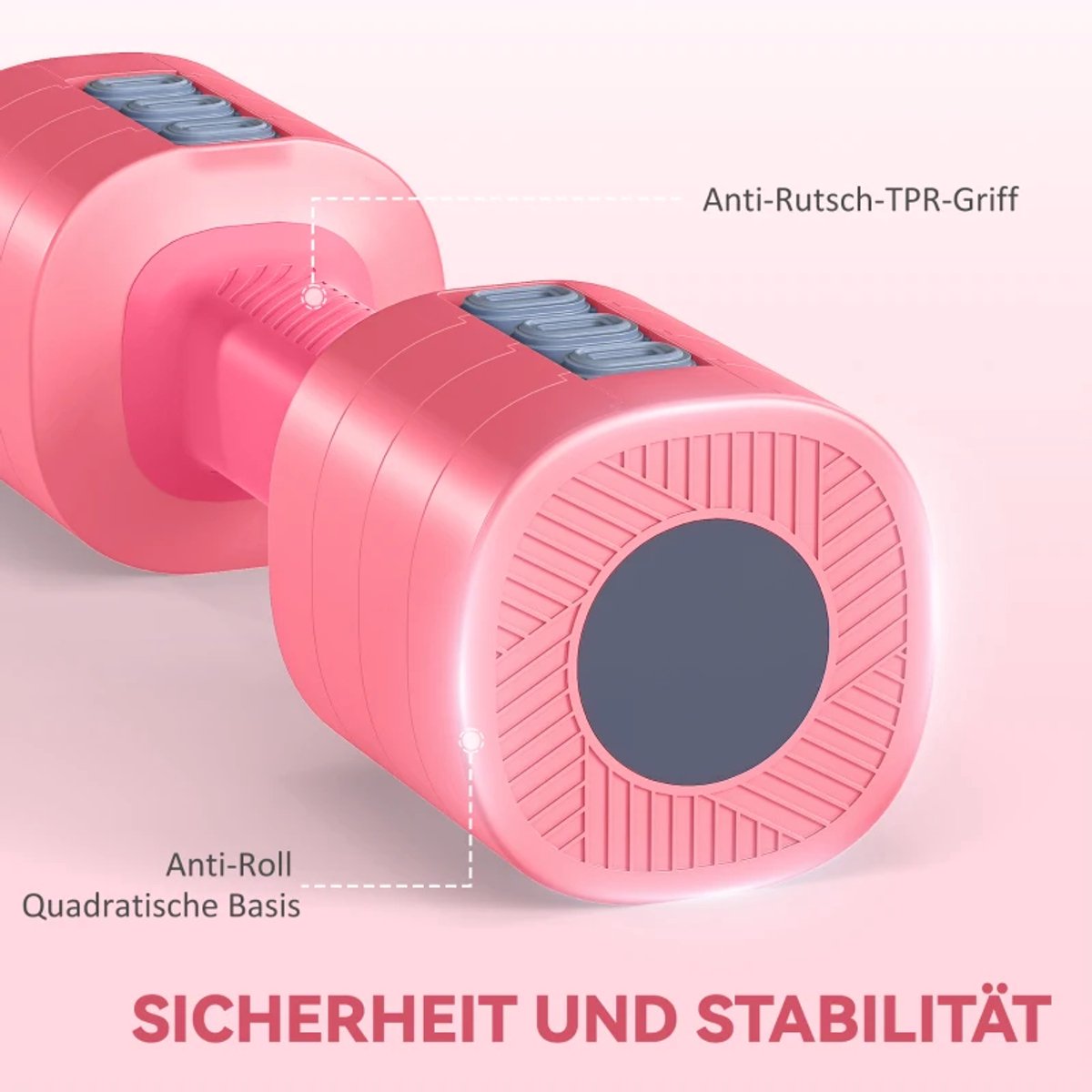 Halterset - Dumbells - Verstelbaar Gewicht - 2 x 1-2,5 kg- Dumbells set - Vierkante vorm - Veelzijdig - Gewichten Fitness - Metalen Kern - Halter set voor Krachttraining, Workout, Gym - Rood thumbnail 7
