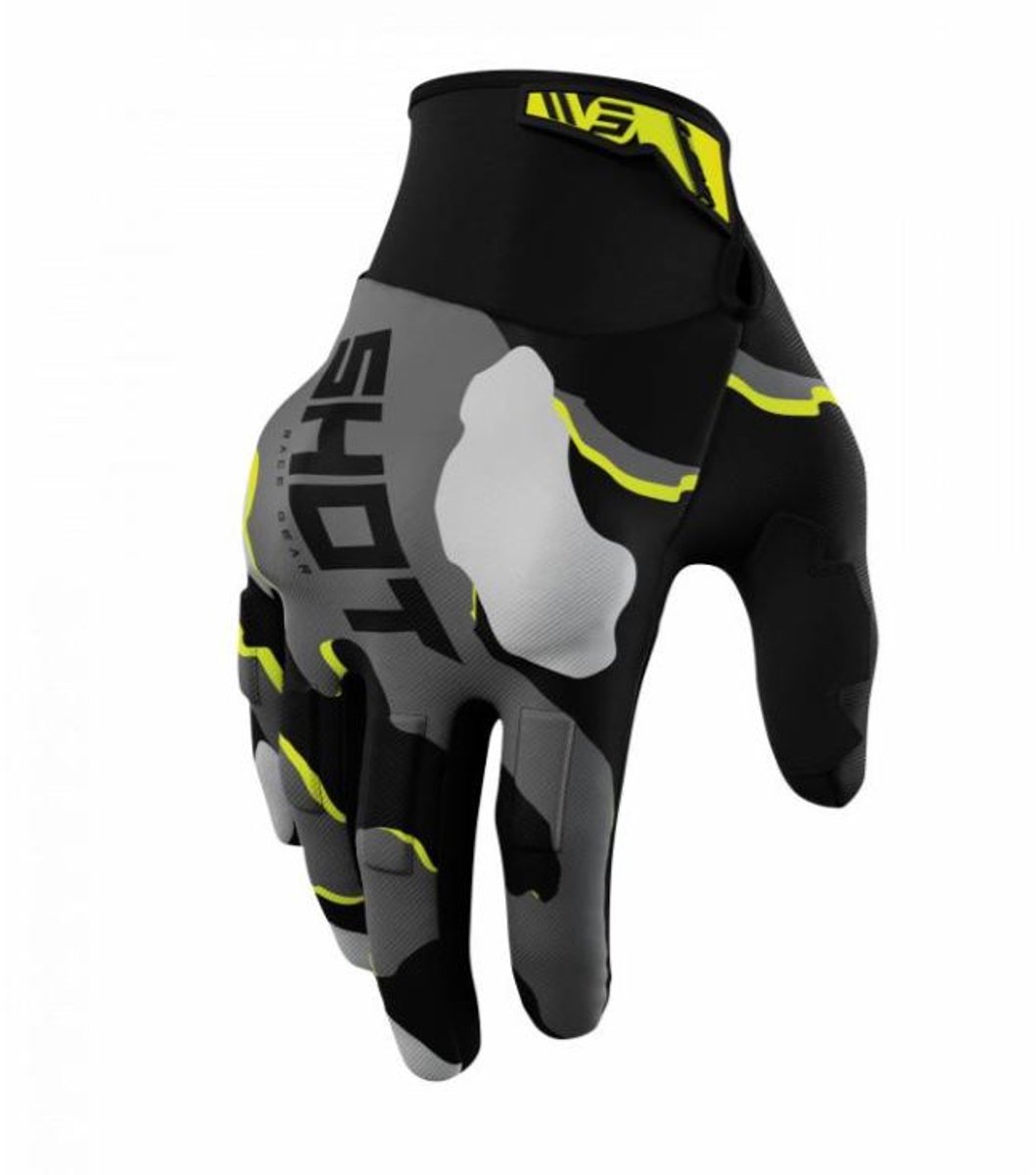 SHOT Drift Camo Neon Geel - Handschoen