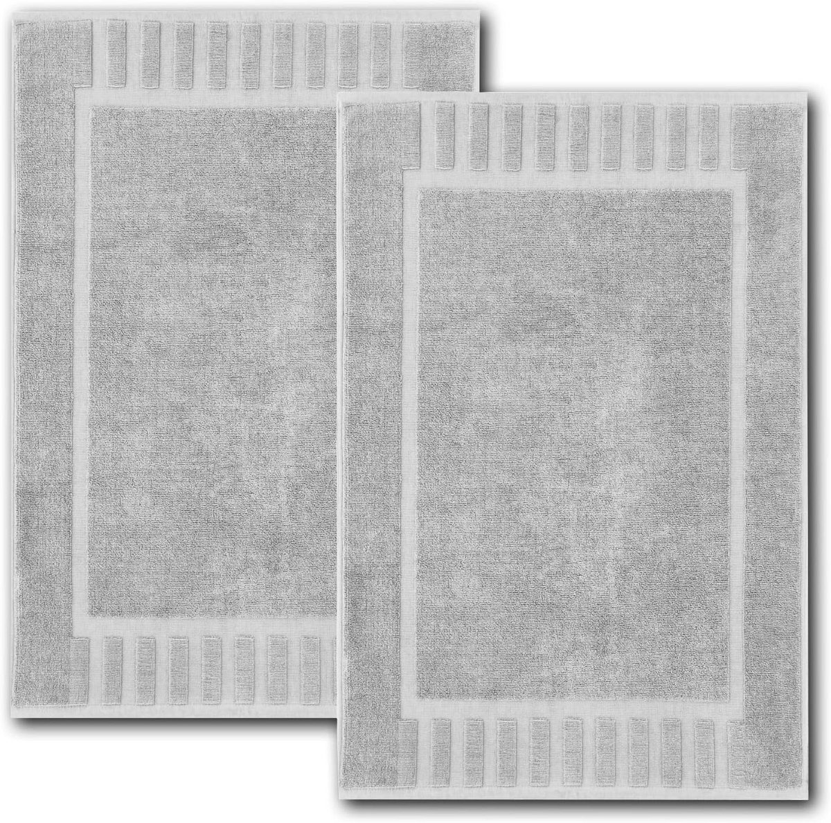 Absorberende badmat vloerhanddoekset - 2 stuks - 56x86 cm - Dolphin Grey