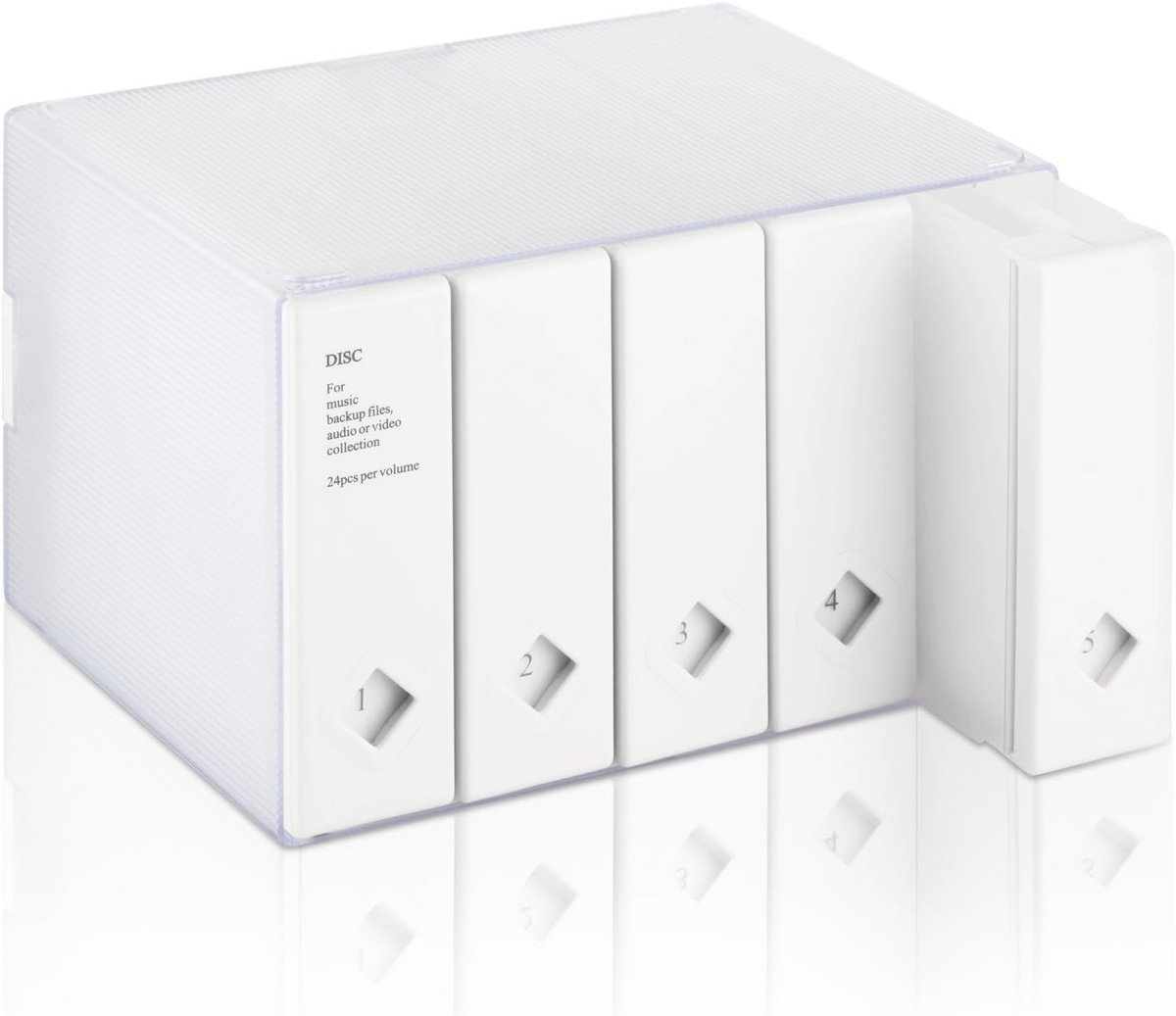 Kleurrijke opbergdoos voor 120 cd's en dvd's - Ruimtebesparende cd- en dvd-opslag