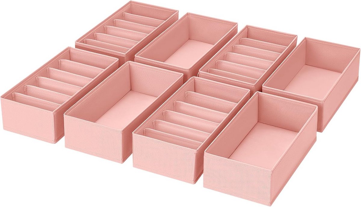 Lade-organizer Set - 8-delige Kastorganizer voor Ondergoed en Kinderkleding - Roze Opbergsysteem