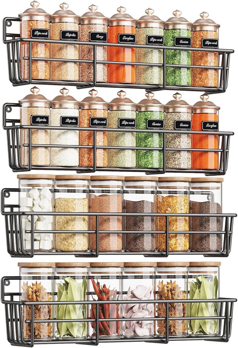 Kruidenrek Wandmontage - Ruimtebesparende Organizer voor Keuken en Badkamer