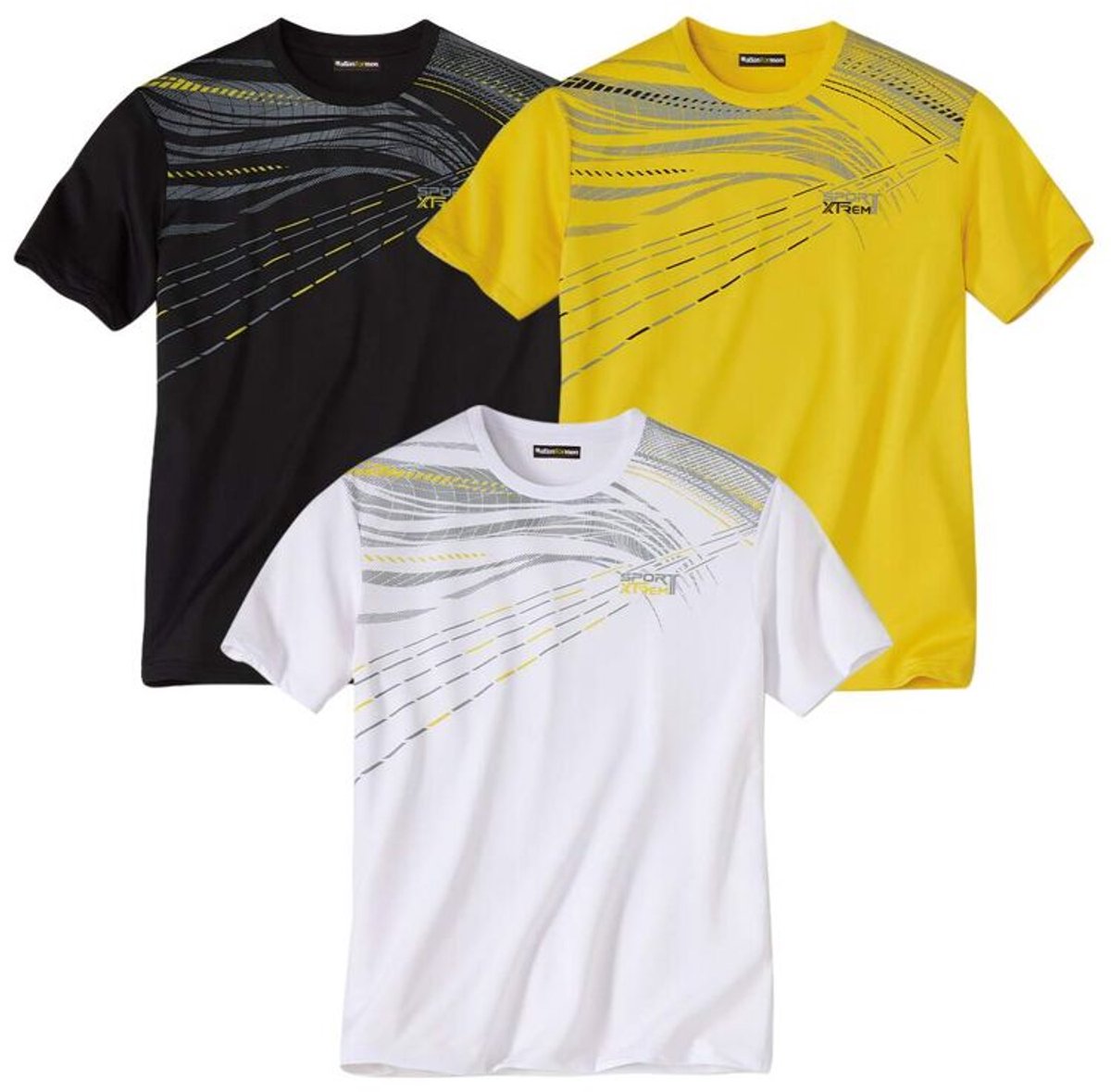 ATLAS FOR MEN - Set van 3 T-shirts XTrem Sport - Heren - Verkrijgbaar in grote maten - 5XL