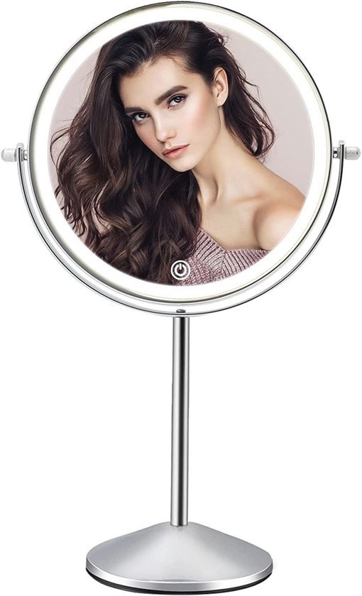 Hmggoofa 20x vergrotende spiegel met verlichting, 6 inch make-up vergrote spiegel 20x hoog verlichte reisvergroting met 3 zuignappen en 360° verstelbare standaard - inclusief pincet en schaarset