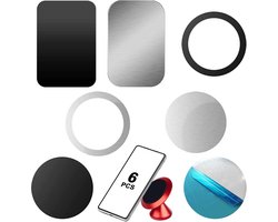 Zelfklevende Metalen Plaatjes voor Mobiele Telefoons - Set van 6 - Ultradun voor Magnetische Houder