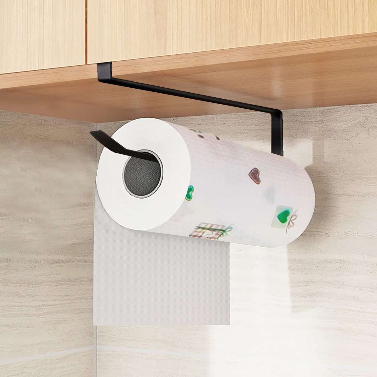 Unyqoos® Ruimtebesparende keukenrolhouder voor wandmontage zonder boren