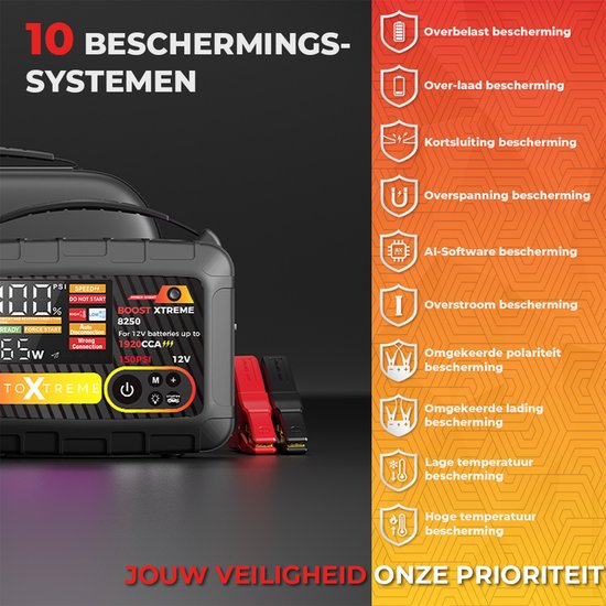 AutoXtreme Boost Xtreme 8250A - Compresseur de démarrage - Booster de batterie pour voiture - Démarrage rapide