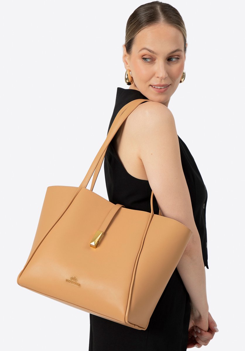 Wittchen - Leren Shopper Dames - Beige - Verwijderbare Tas - Tijdloze Elegantie