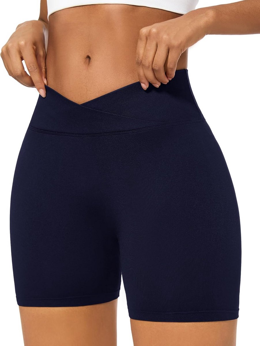Naadloze Sportshorts Dames Hoog Taille Push Up Scrunch Butt voor Yoga en Fitness