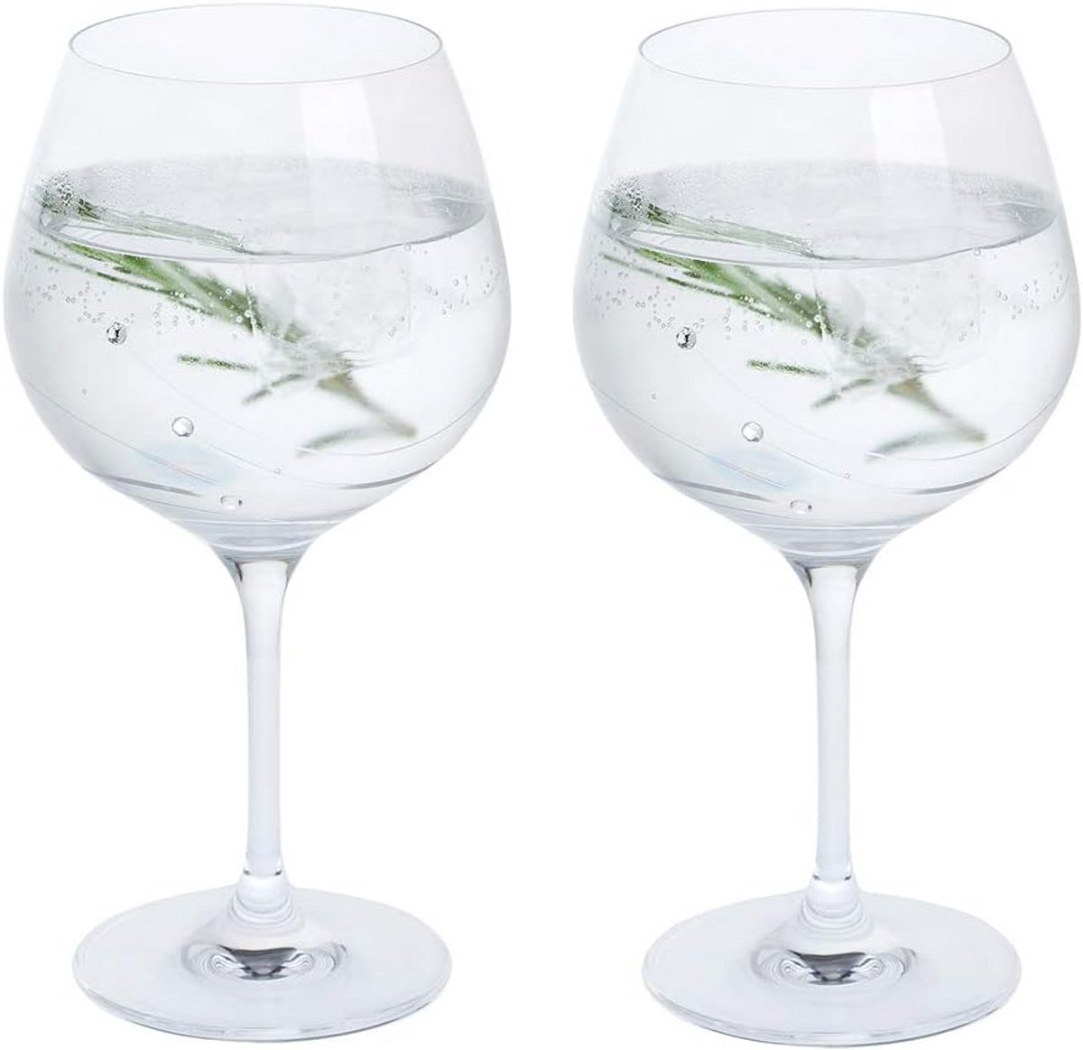 Copa Glazen voor Gin & Tonic - Kristalhelder - 2 Stuks - Handgemaakt met Swarovski Engravings
