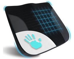 ZRSS® Zitkussen Orthopedisch - Stuitkussen Ergonomisch - Wigkussen voor Auto of Bureaustoel - Zwart Leer en 4D Mesh