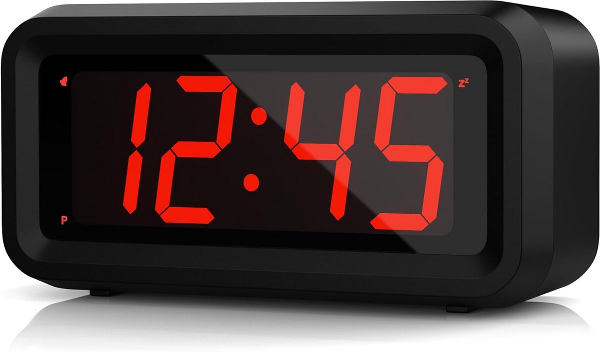Digitale wekker met groot LED-display en batterijvoeding - Draadloos en compact