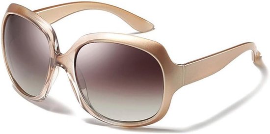 Gepolariseerde Zonnebril Dames Ronde Oversized UV400 Bescherming — afbeelding 3