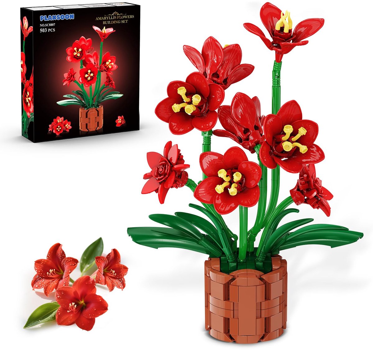 PLAXSOON Amaryllis Bonsai Bouwpakket - 503 Delen - Kunstbloem Decoratie - Botanische Collectie