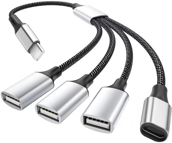 MANTO Stekkerdoos Met 4 Universele Stopcontacten + 4 USB-poorten (2x USB-C 45W PD, 2x USB-A 12W), 2500W, 2m Kabel, Kinderveilig En Overspanningsbeveiligd