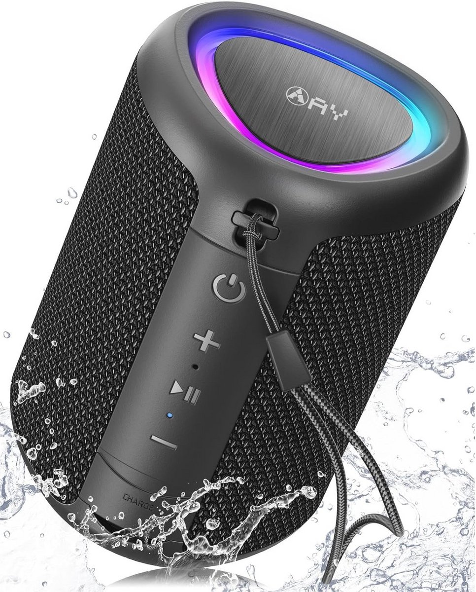 Draagbare Bluetooth luidspreker met LED-verlichting en kristalhelder geluid - IPX5 waterdicht