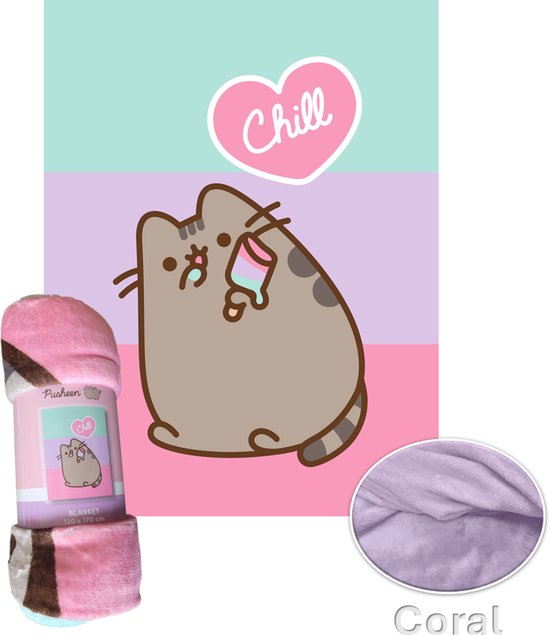 Pusheen Chill fleece deken 130 x 170cm