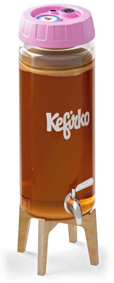KefirKo kombucha fermenter met standaard en kraantje 4l paars