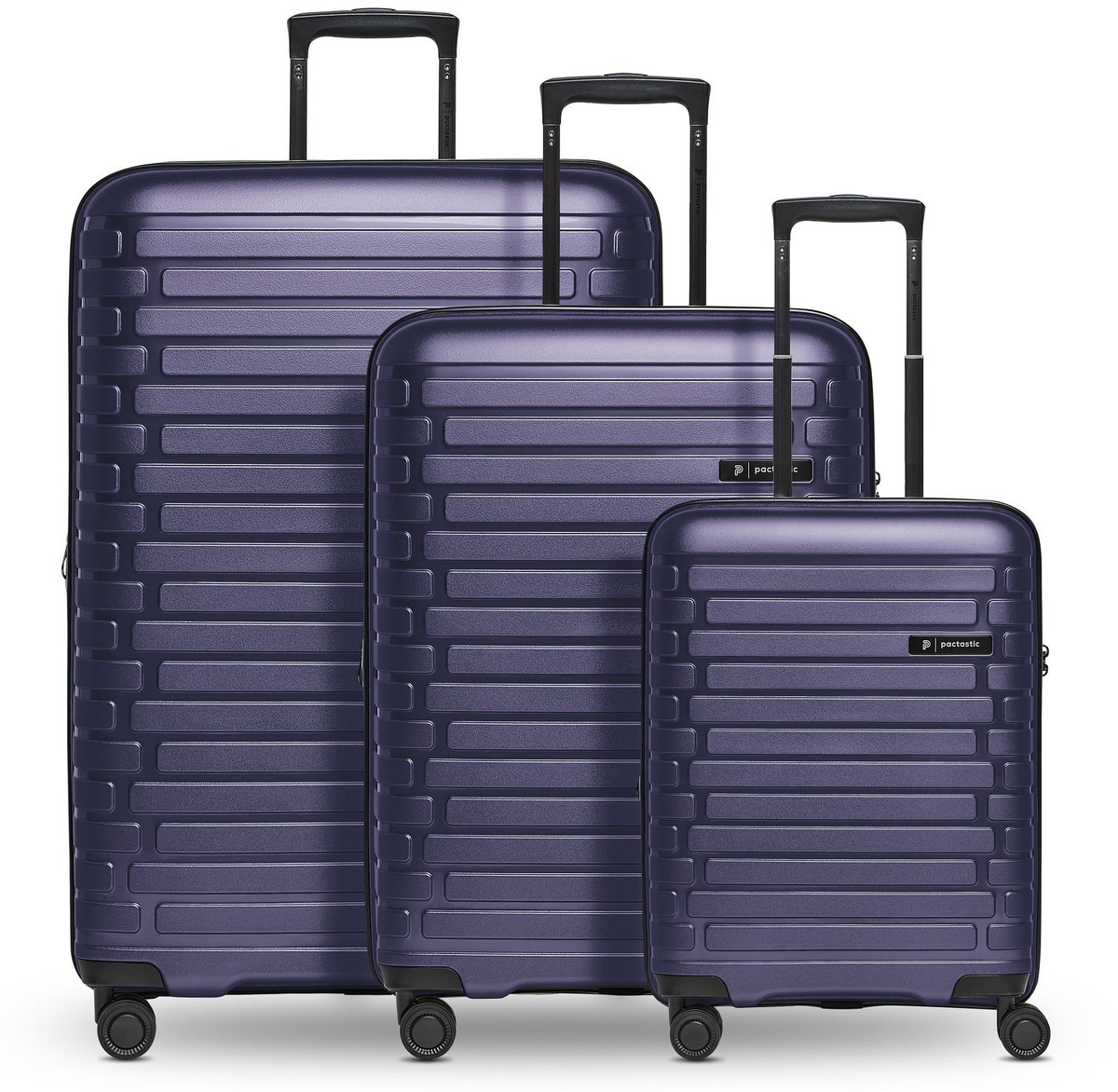 Pactastic Collection 04 THE THREE SET + 4 wielen Kofferset 3-delig met uitbreidingsplooi - Harde bagage - TSA slot - purple-metallic