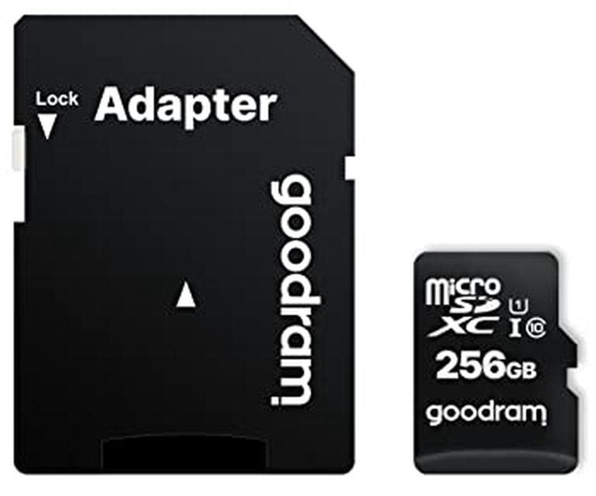 256 GB Micro SD UHS Klasse 10 met SD-adapter