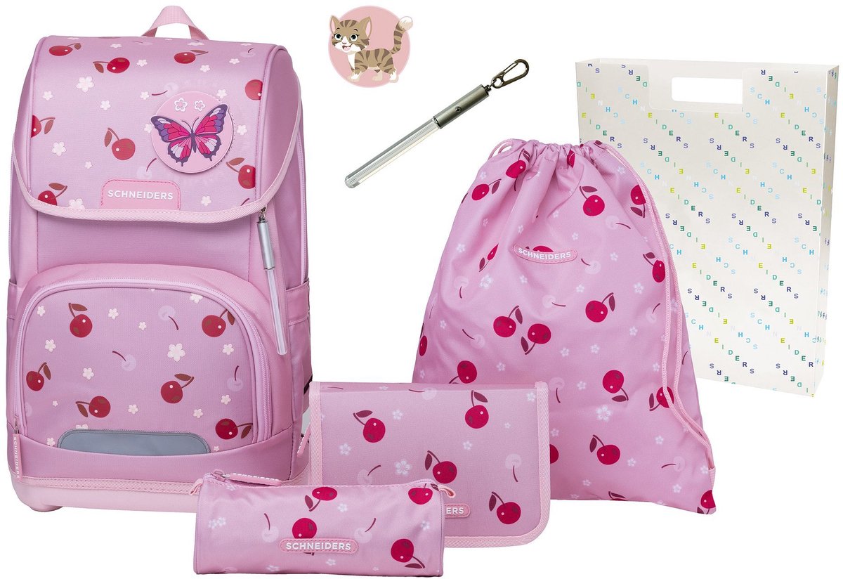 Schneiders schooltas vrijetijdsrugzak Ergoplus 2in1 Schulranzen Set 7-delig 22L Cherry Pop roze