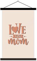 Porte-affiche avec affiche - Affiche scolaire - Proverbes - Citations - Je t'aime maman - Maman - 60x90 cm - Lattes noires