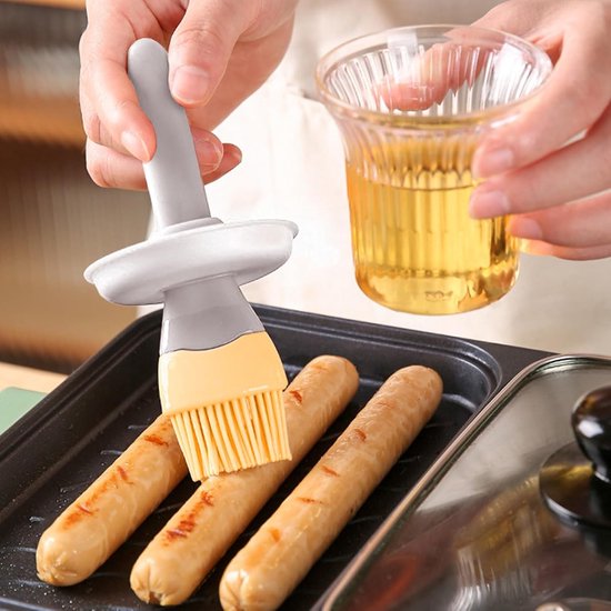 Oliefles met siliconen borstel, 2-in-1 oliedispenserfles, siliconen basting kwast, draagbaar BBQ-gereedschap, OIIL container voor koken, keukengerei voor bakken en grillen — afbeelding 4