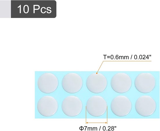 Ronde Muis Voeten Skates Pads 0.6mm voor Gaming Muis - Vervangingsset Wit - 10 Stuks van Merkloos — afbeelding 5