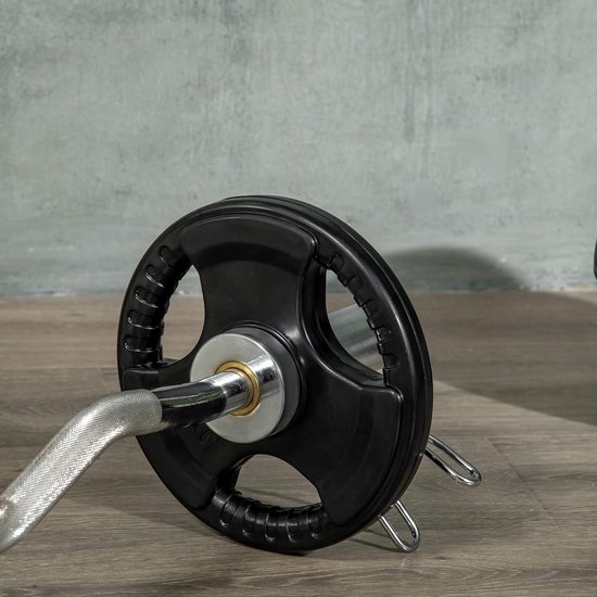 Halterschijven Set Van 2 X 10 Kg Met Drie Handgrepen En Rubberen 