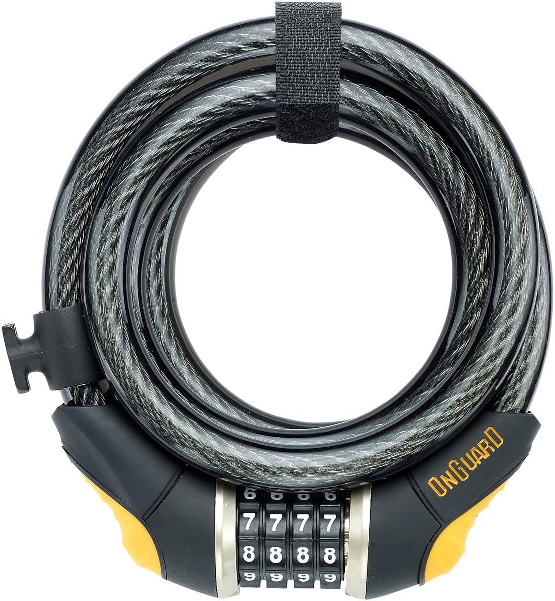 Zwarte Combo Coil Lock 18,5 x 1,5 cm voor Fietsen en Motoren