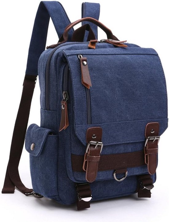 Unisex Canvas Rugtas Schoudertas En Sling Bag Voor Reizen En School Bol unisex-canvas-rugtas-schoudertas-en-sling-bag-voor-reizen-en-school-bol