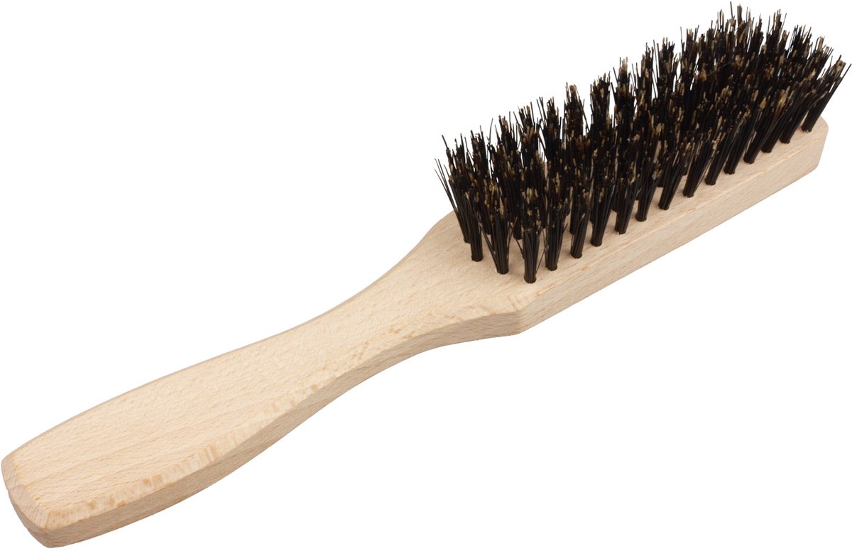 Haarborstel met handvat 100% zwijnenhaar, houten frame