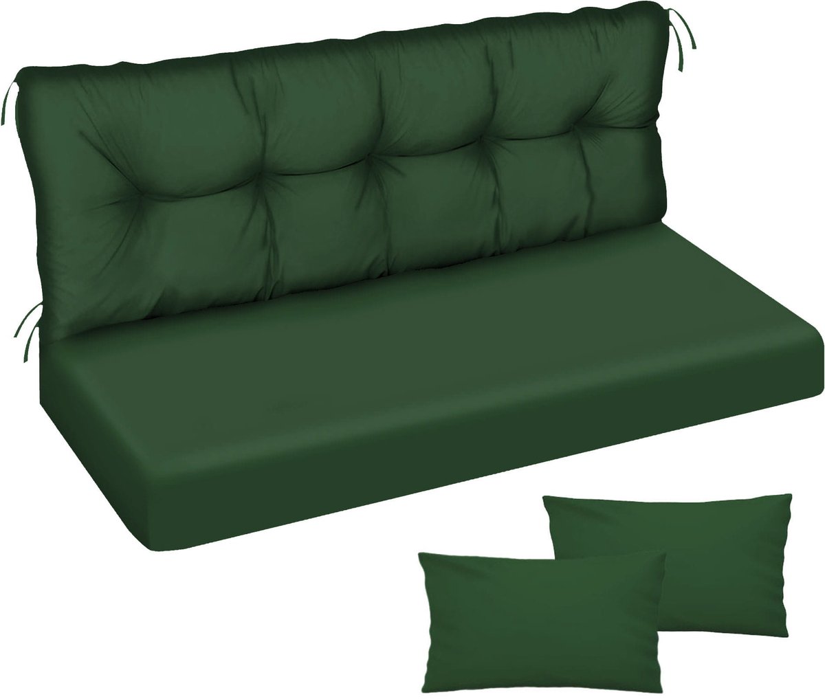 FEROCITY - Tuinschommelkussen - Waterafstotend - Zitcomfort - Onderhoudsvriendelijk - Duurzaam - 185 x 50 x 50 x 10 cm - Polyester - Groen PIK GLATT